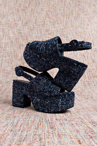 Miso Platform Sandal In Midnight Velvet