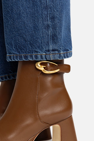 Dolly Verona Low Boot In Burnt Umber Leather