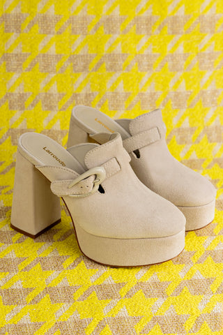 Dolly Verona Clog In Mushroom Grey Suede