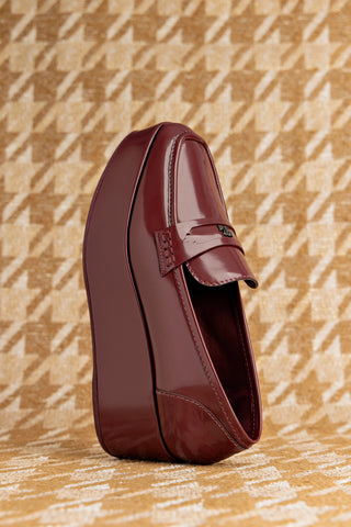 Suki Flatform Loafer In Burgundy Box Leather