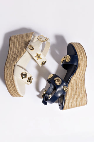 Madison Hi Espadrille In Ivory Saffiano