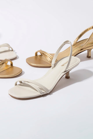 Mini Annie Sandal In Ivory Leather