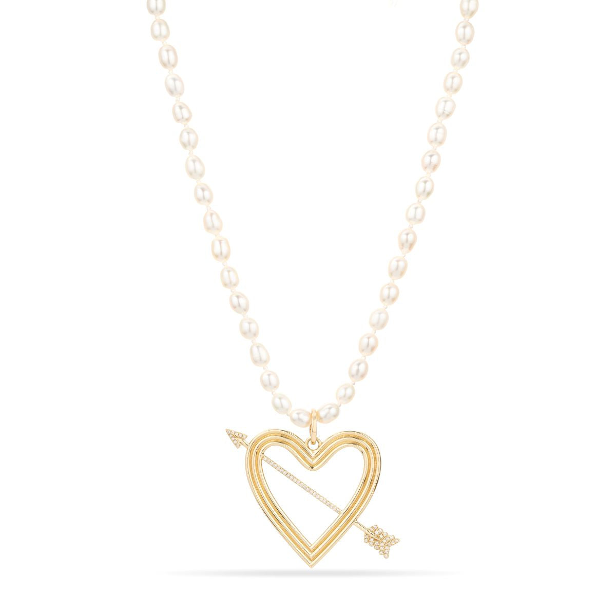 XL Pavé Heart + Arrow Hinged Charm