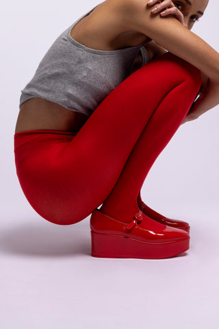 Blair Flatform In Scarlet Patent Leather