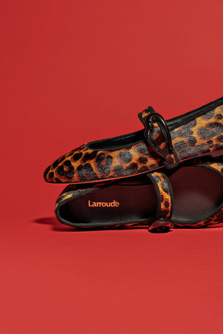 Verona Ballet Flat In Leopard Print Calf Hair