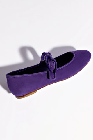 Verona Ballet Flat In Eggplant Suede