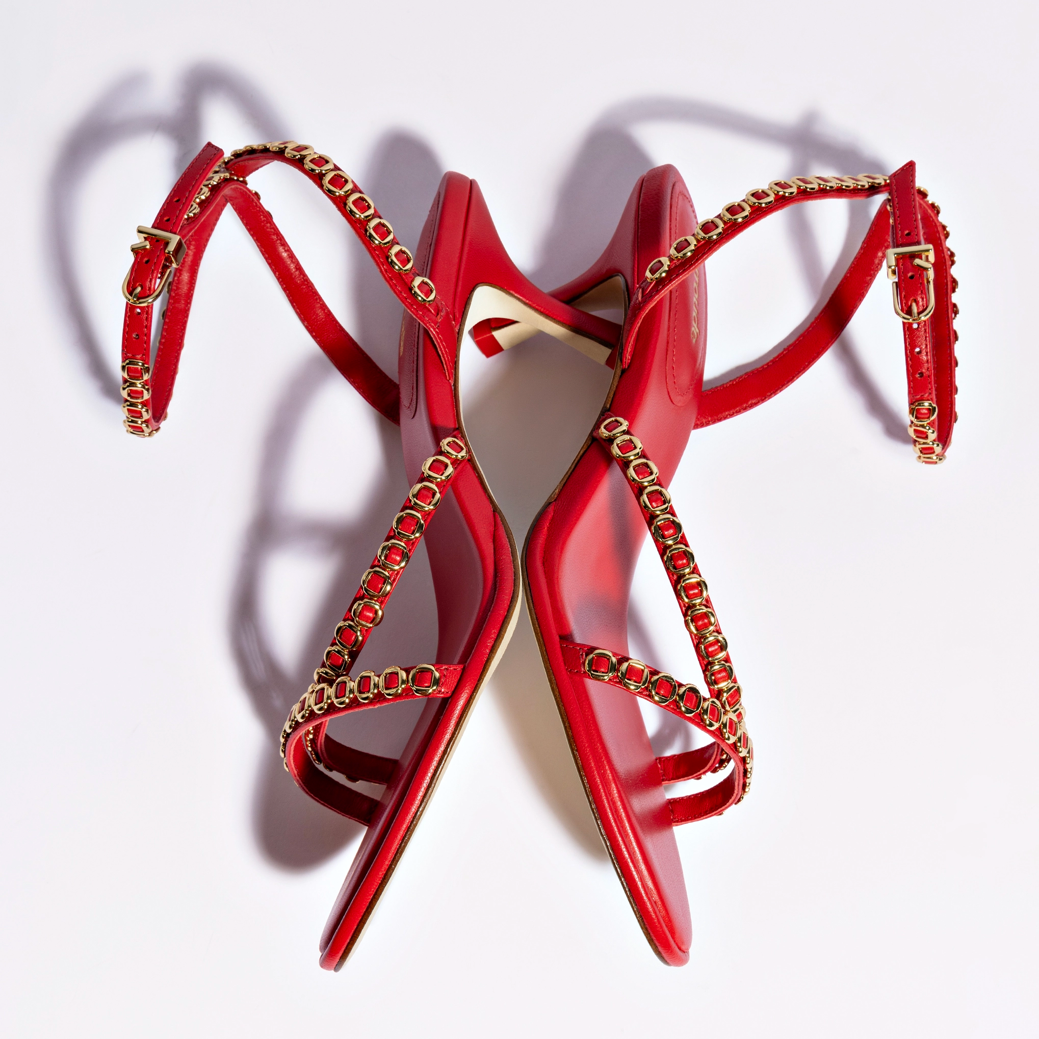 Milanina Mini Sandal In Scarlet Leather