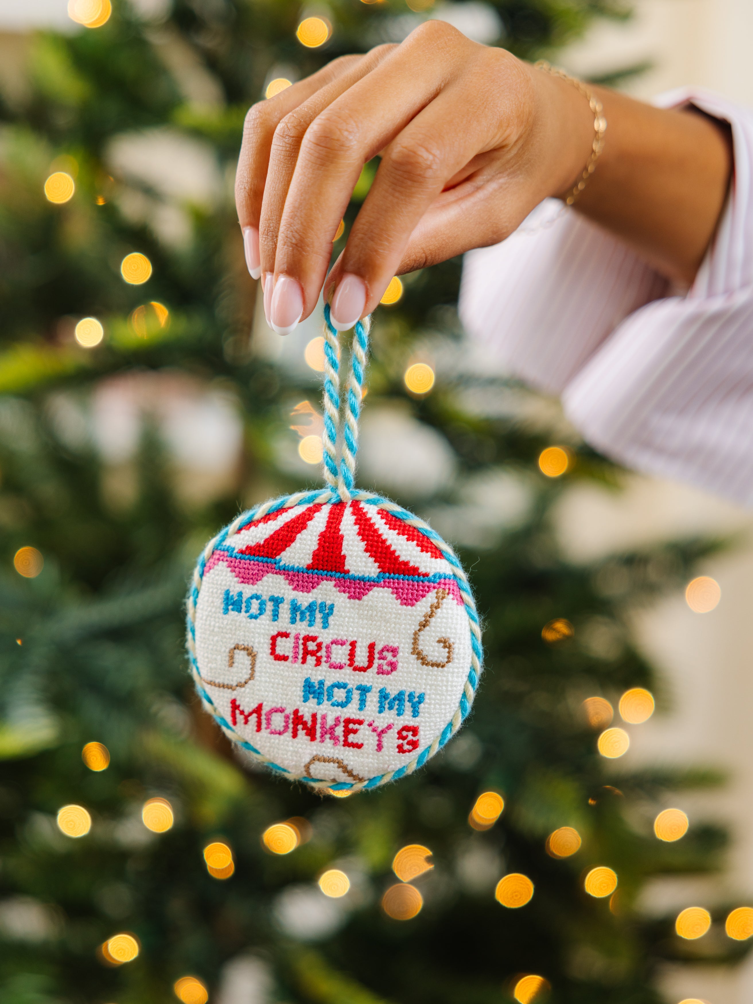 Needlepoint Ornament - Not My Circus