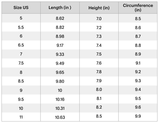 Size chart