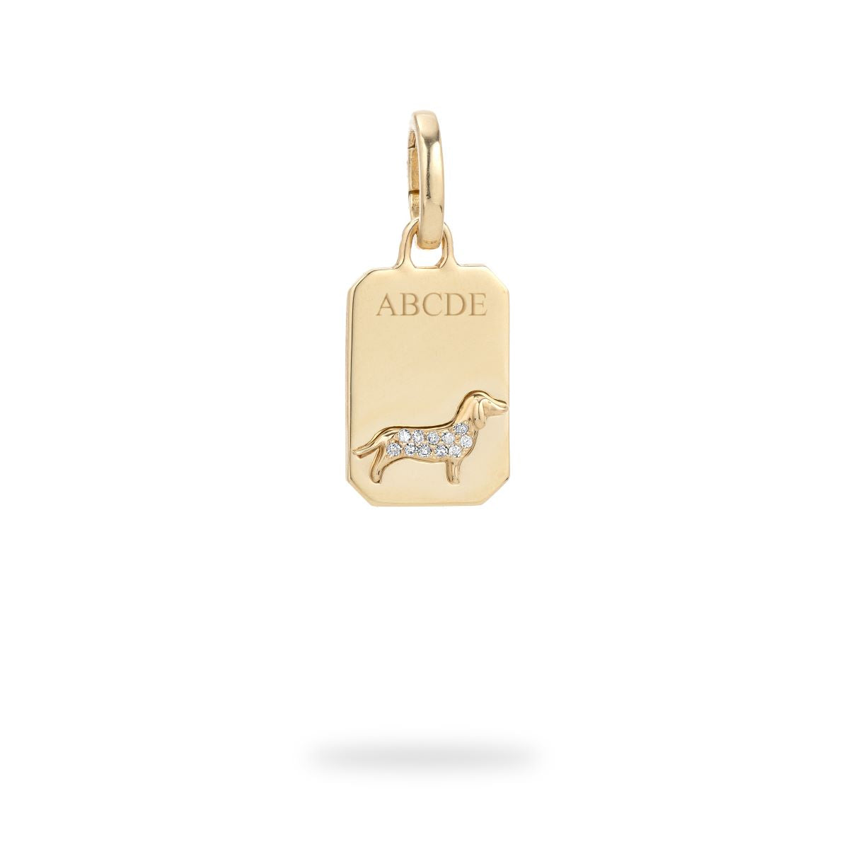 Pavé Diamond Dachshund Hinged Charm