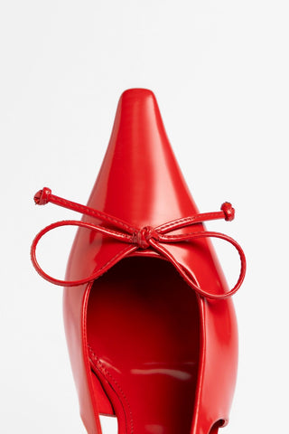 Bardot Pump Scarlet Leather Pump Larroudé