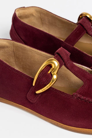 Hydra Loafer Burgundy Suede Loafer Larroudé
