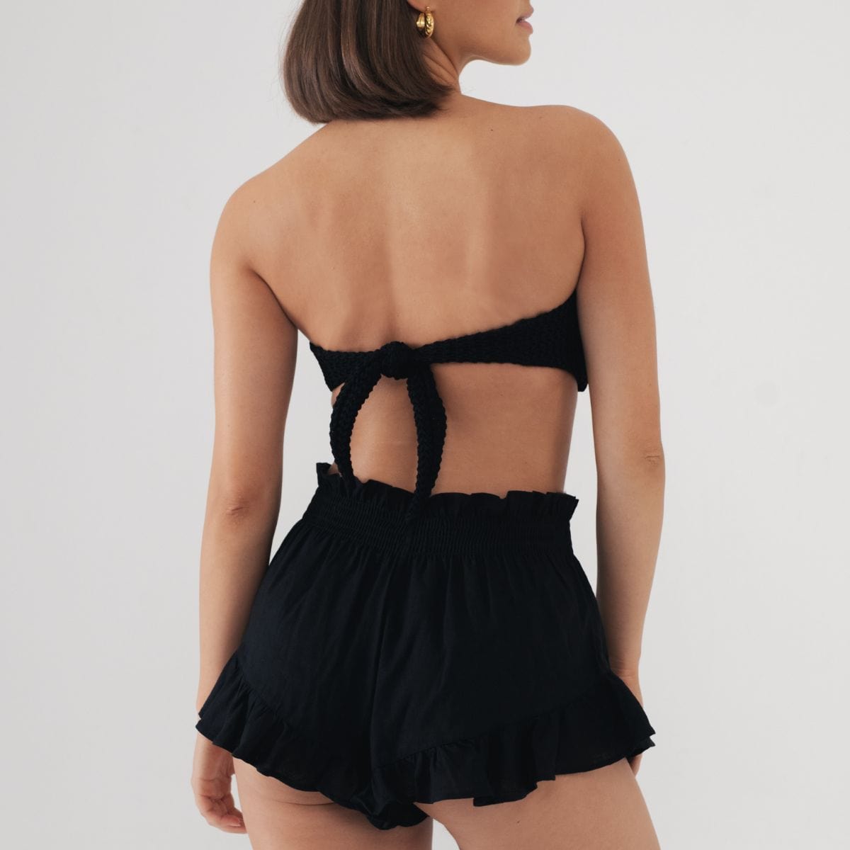 Black Boho Short