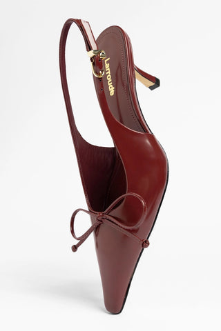 Bardot Pump Burgundy Leather Pump Larroudé