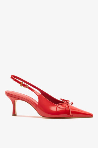 Bardot Pump Scarlet Leather Pump Larroudé