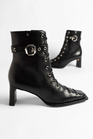 Patti Boot Black Leather Boot Larroudé