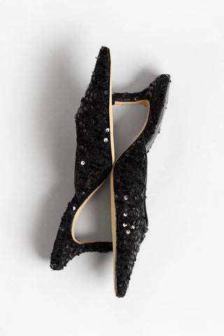 Carine Mule Black Tweed and Sequins Mule Larroudé