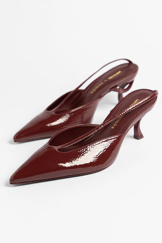 Larroudé by Nicolò B.: Lucia Slingback Pump Burgundy Patent Leather Pump Larroudé x Nicolò Beretta