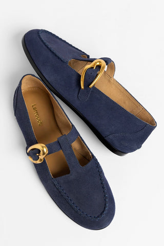 Hydra Loafer Navy Suede Loafer Larroudé