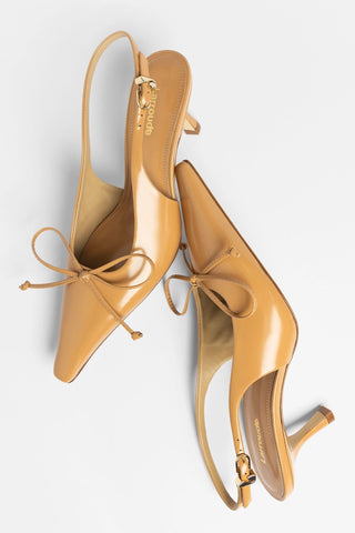 Bardot Pump Tan Leather Pump Larroudé