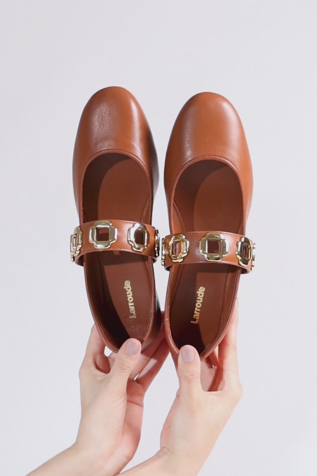 Milan Ballet Flat In Black Leather Ballet Larroudé