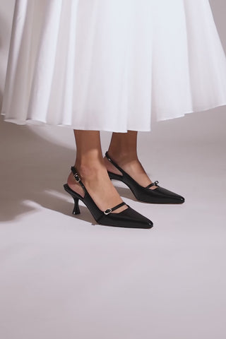 Ines Pump In Black Leather Pump Larroudé