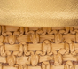 Gold Metallic Leather and Natural Raffia