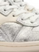 Silver Sparkle Leather and Ivory Leather
