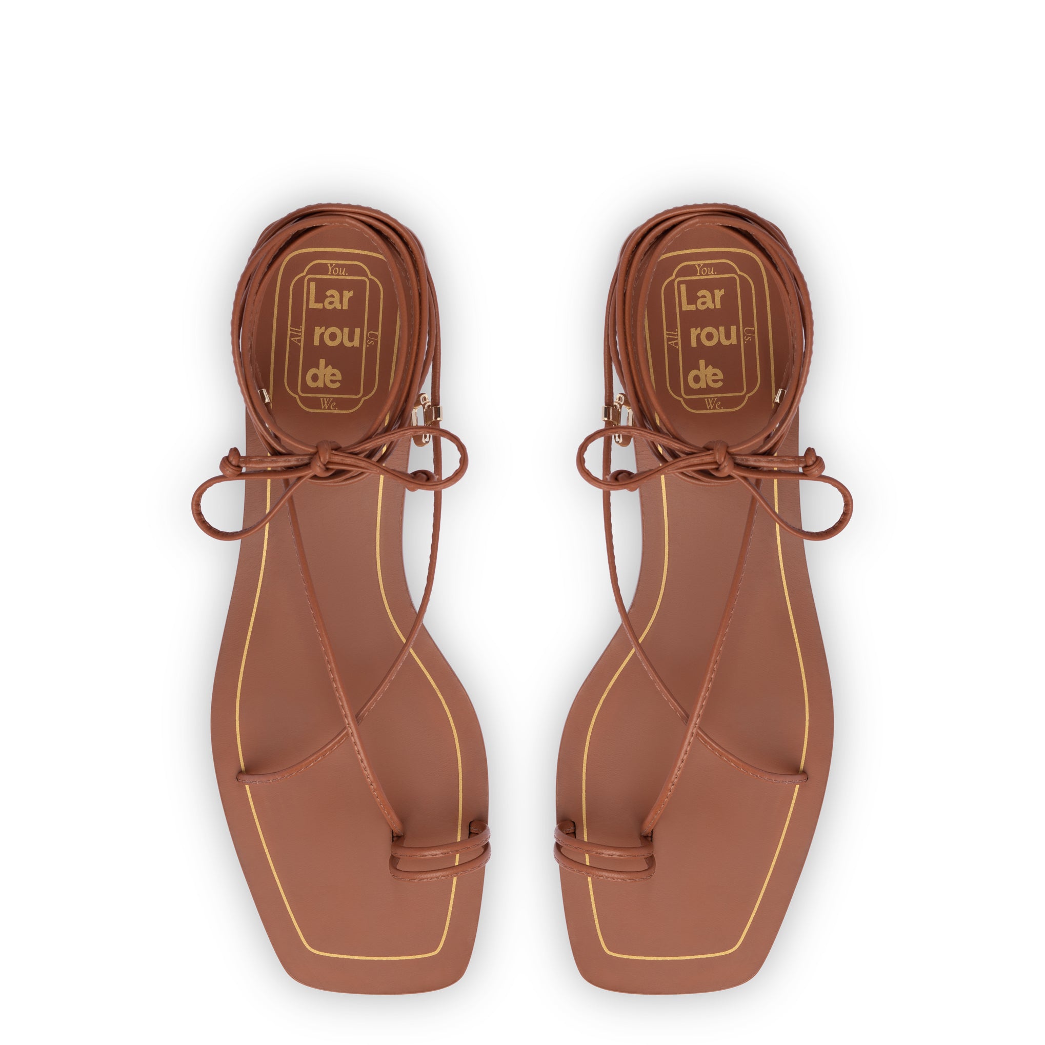 Portofino Flat Sandal In Caramel Leather