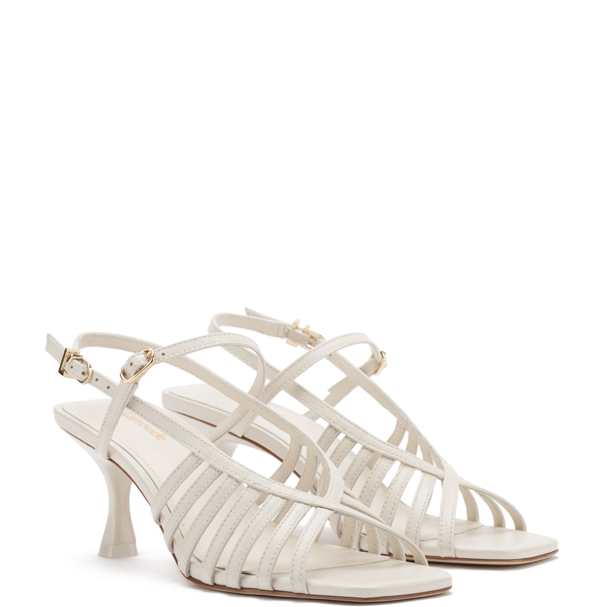 Leandra Sandal In Ivory Leather