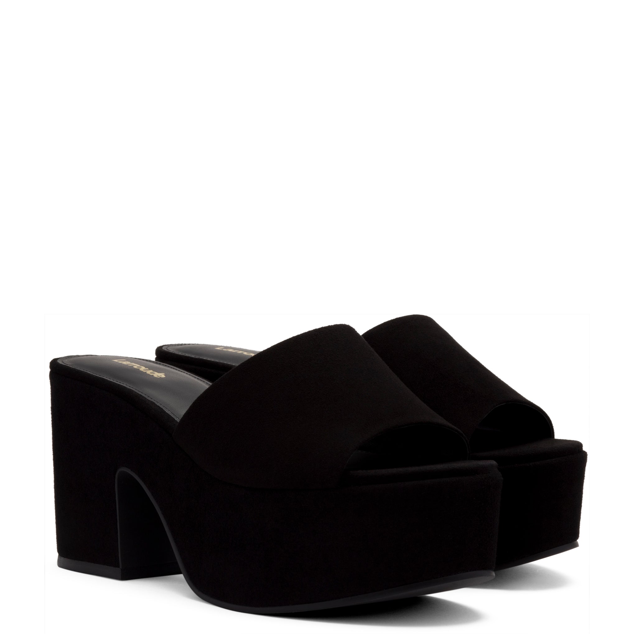 Miso Platform Sandal In Black Suede