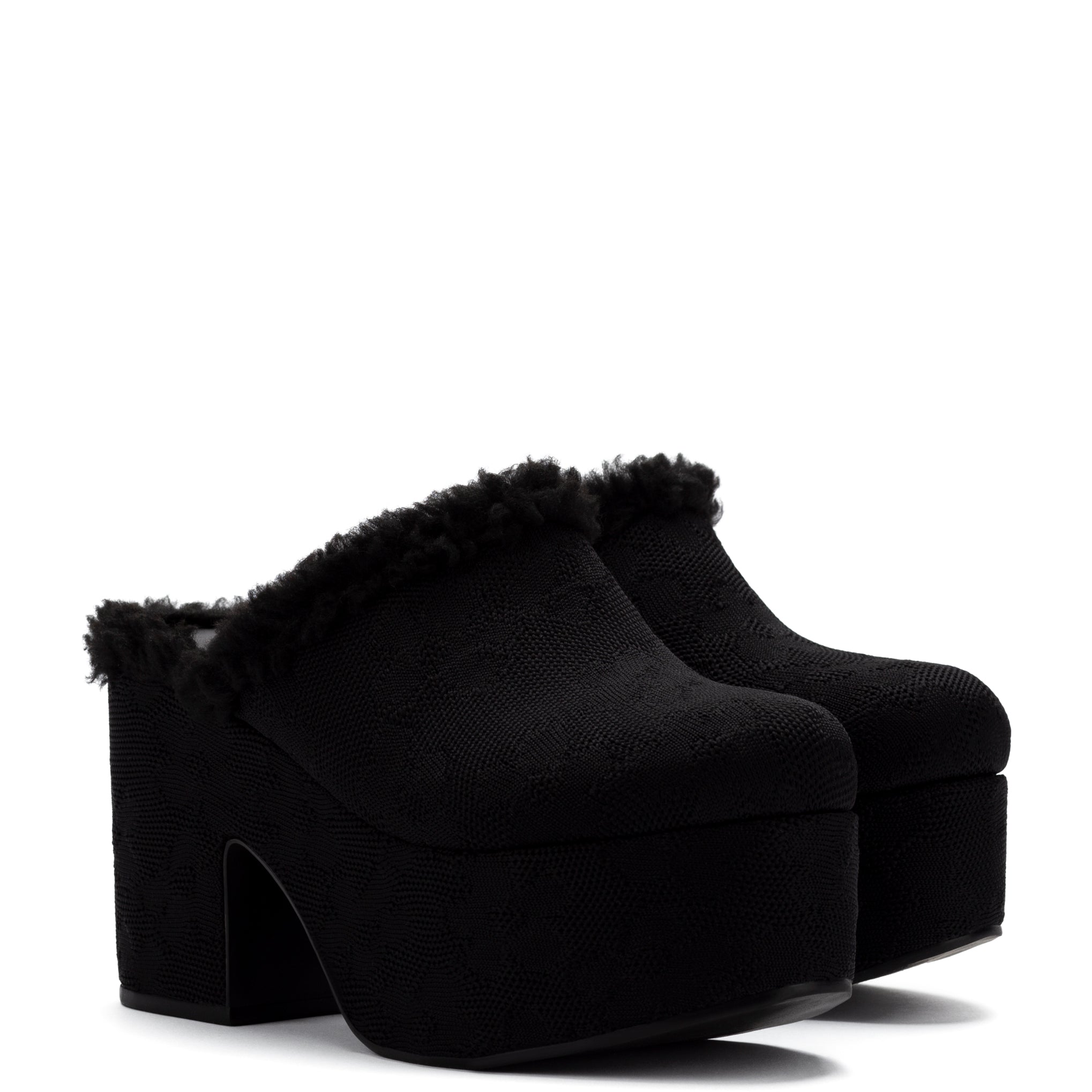 Miso Platform Clog In Black Knit