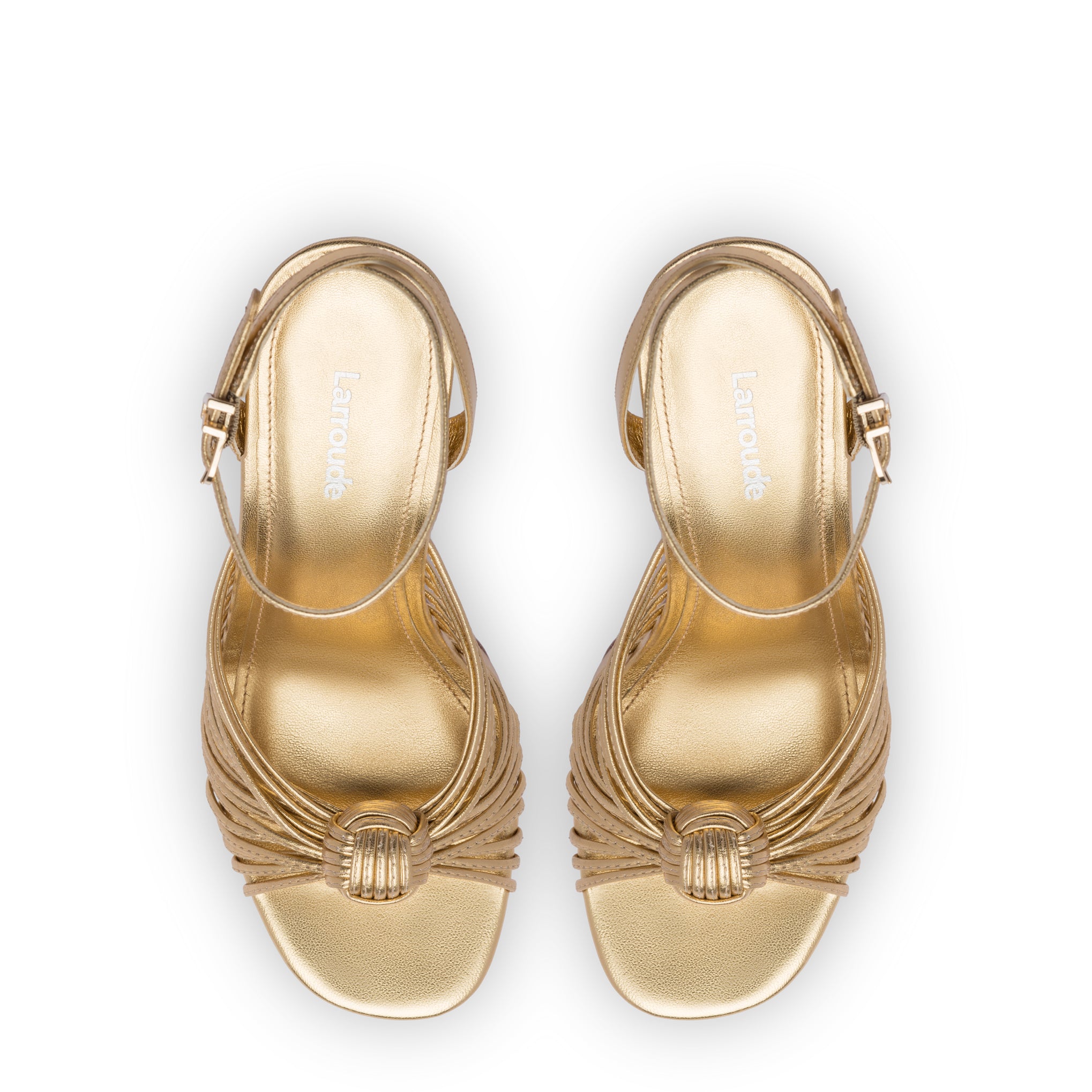 Valerie Platform Sandal In Gold Metallic Leather